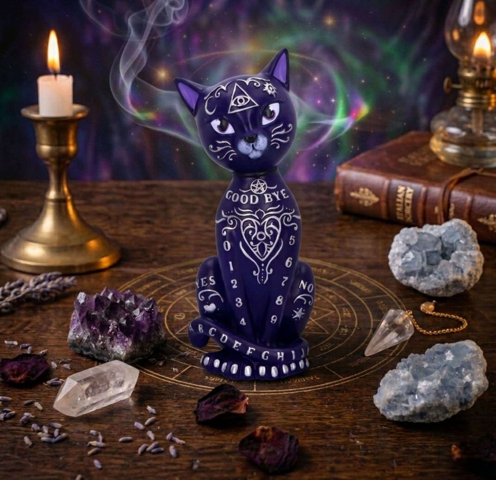 Statua Esoterica "Mystic Kitty Purple"